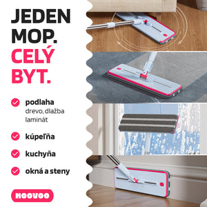 Dvojkomorový plochý mop - samočistiaci