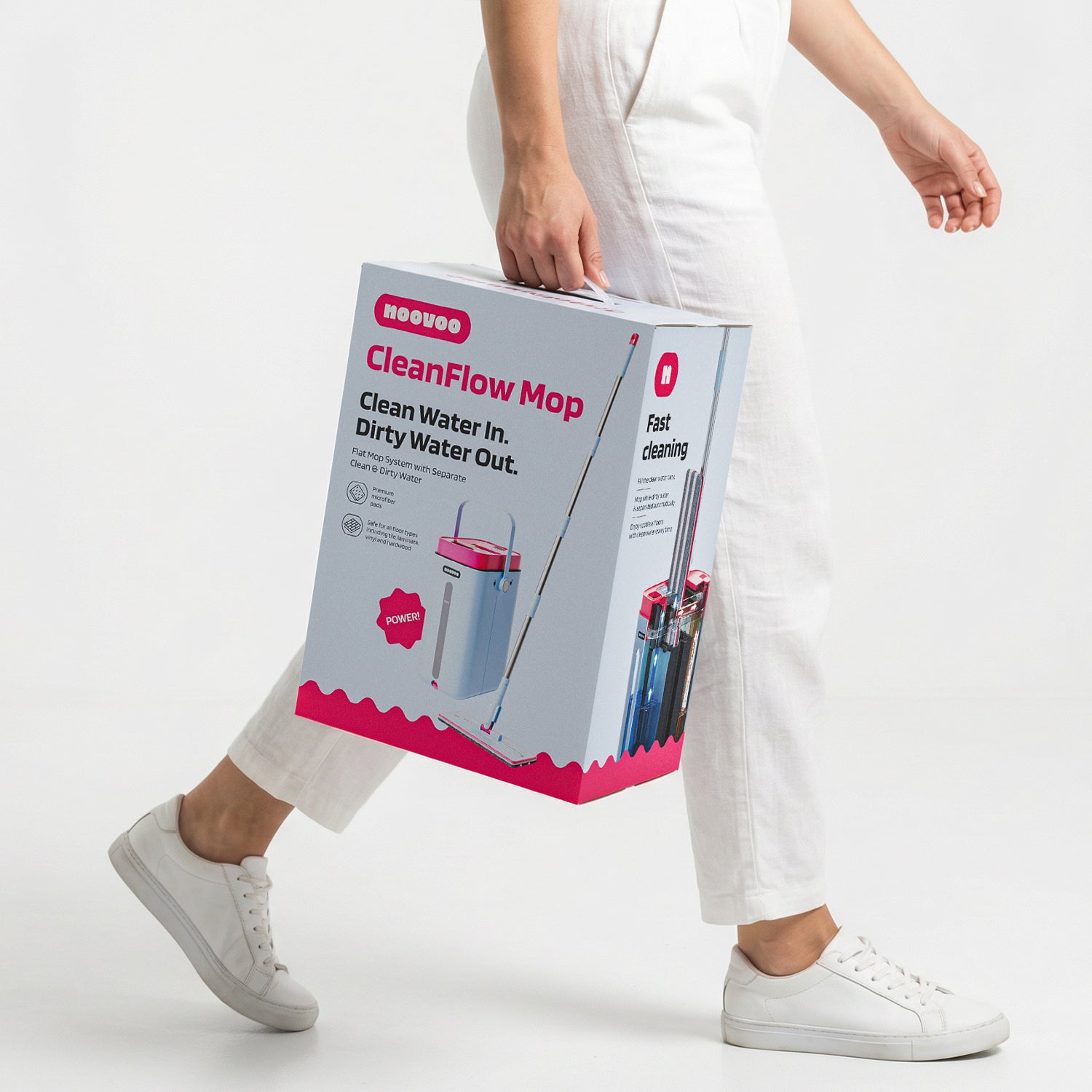 Dvojkomorový plochý mop - samočistiaci