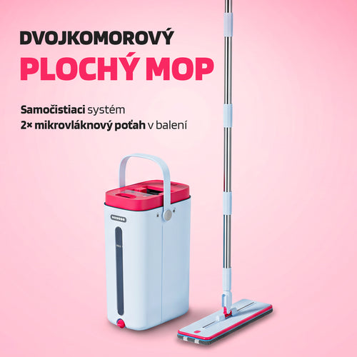 Dvojkomorový plochý mop - samočistiaci